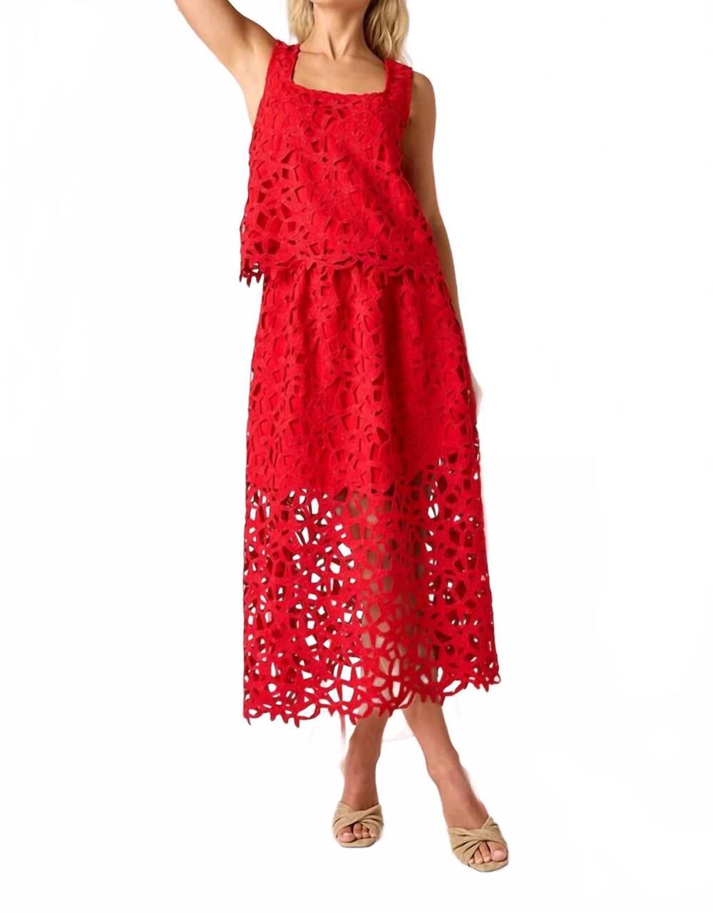 NEW CROSBY BY MOLLIE BURCH selene skirt in pomegranate lace